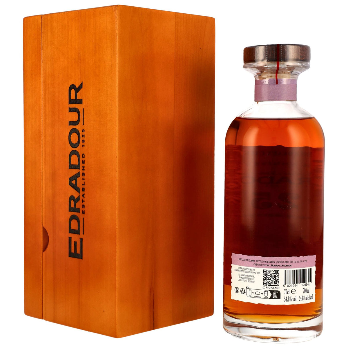 Edradour 25 Jahre Bordeaux Fass 811 200th Anniversary