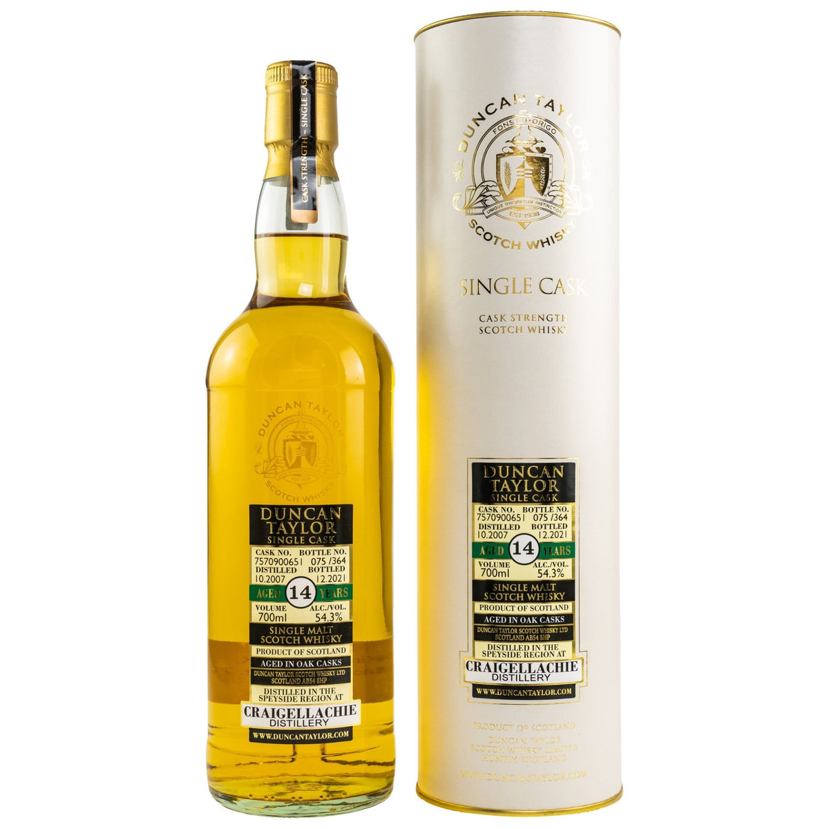 Craigellachie 14 Jahre 2007/2021 Duncan Taylor
