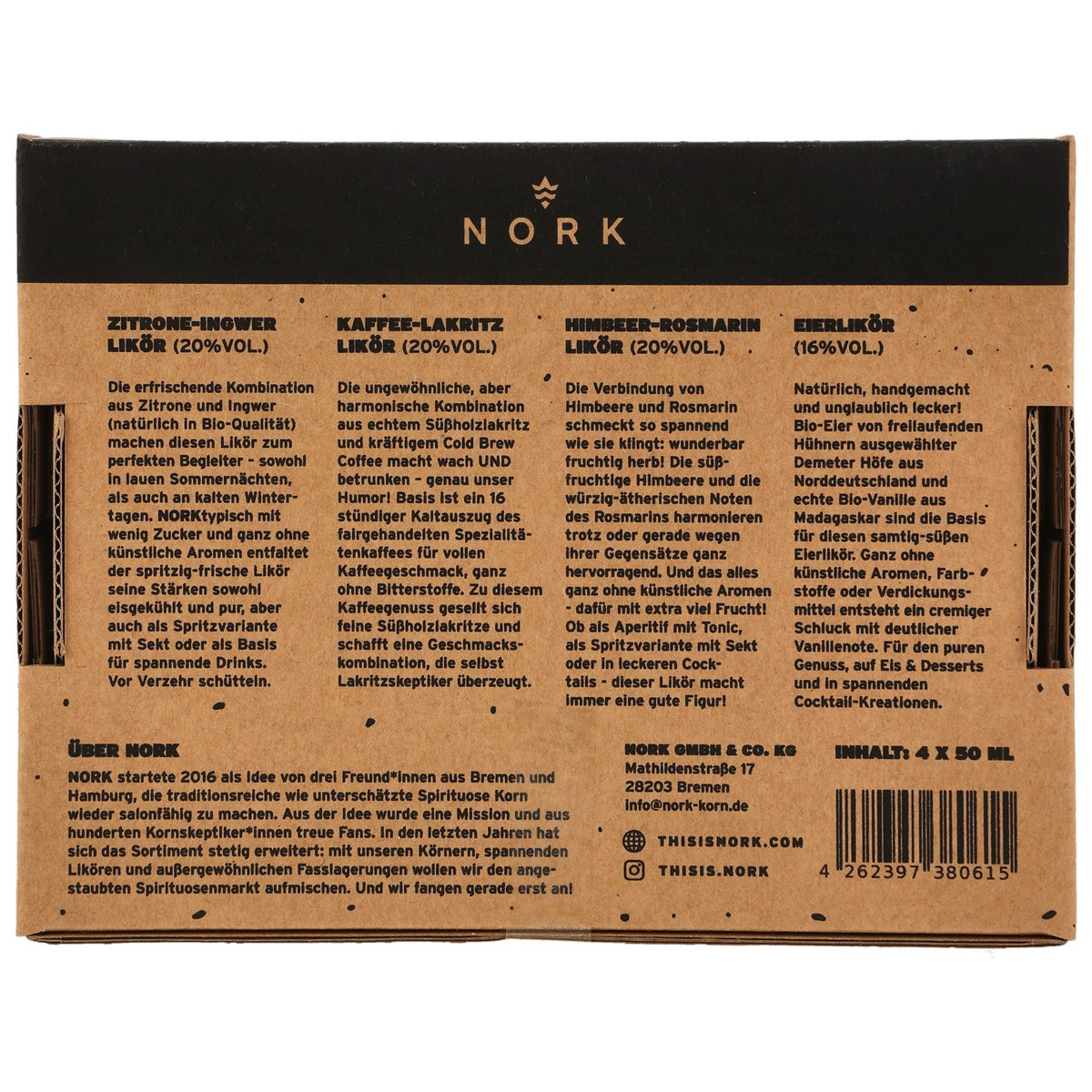Nork Geschenk zum Einschenken 4 x 5cl